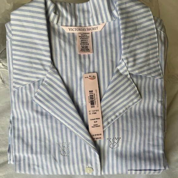 VS Heritage Cotton Shine Oversized Long Pajama Set NWT, S (short)